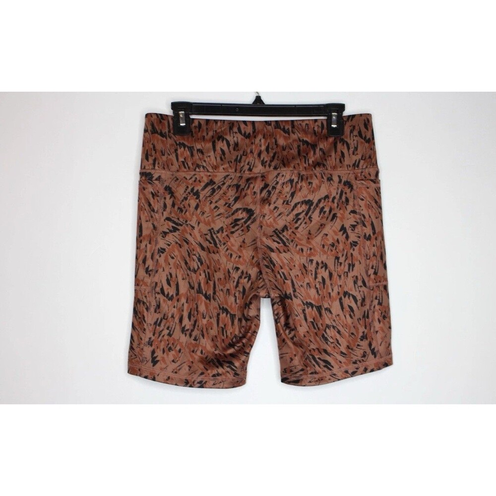 Womens Athletic Works Bike Short Brown Size XL side pockets comfortable stretch